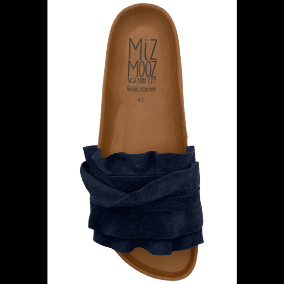 Miz Mooz Suede Espadrille Slide Sandals Rocio Navy - Medium - Picture 3 of 3